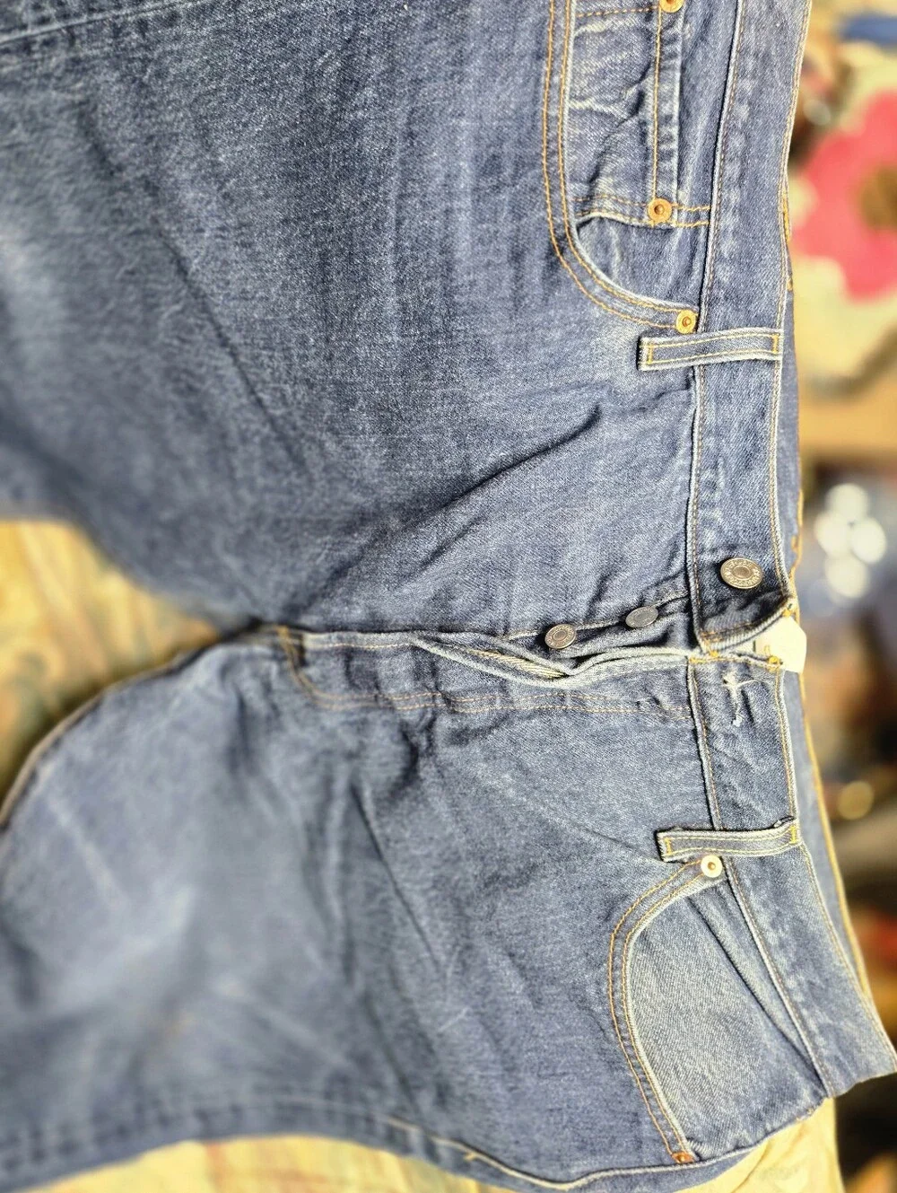Mens Levi 501 Button Fly Jeans Minimal Wear